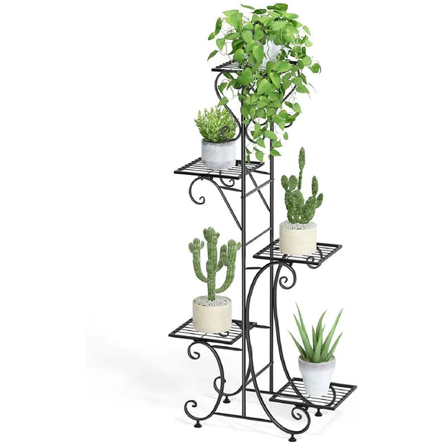 Tall 5-Tier Iron Plant Stand – Indoor & Outdoor Garden Display Rack