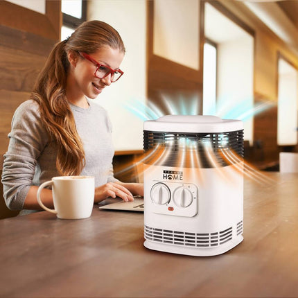 360 Degree Ceramic Space Heater for Home – Adjustable Thermostat Control