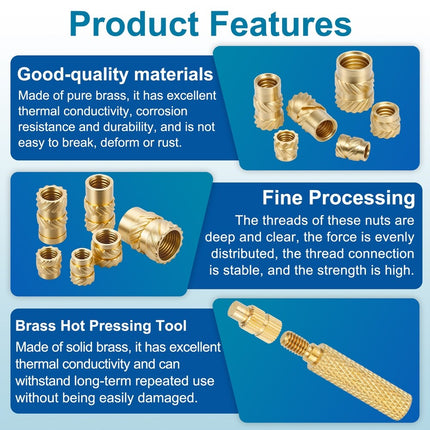 Threaded Inserts with Iron Tip Press Tool – Installation Kit