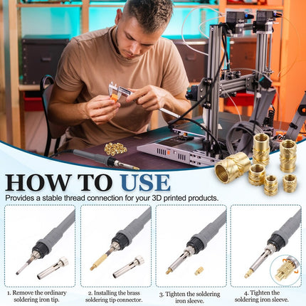 Threaded Inserts with Iron Tip Press Tool – Installation Kit
