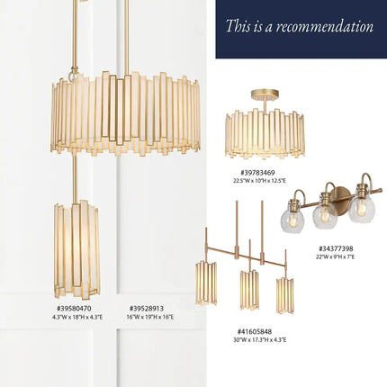 Tiffany Modern Gold Mini Pendant Light for Kitchen Island Décor