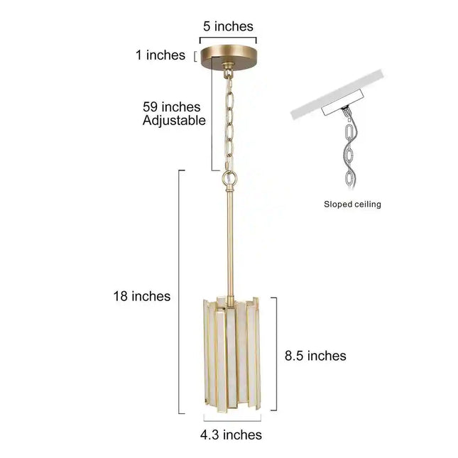 Tifany Modern Gold 1-Light Mini Pendant Light Kitchen Island Dining Room Fixture 4.3'' D x 8.5'' H
