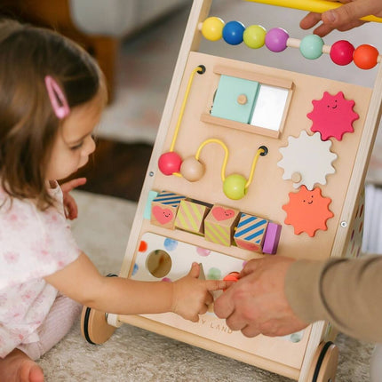 Premium Natural Wooden Activity Walker for Babies Learning to Walk