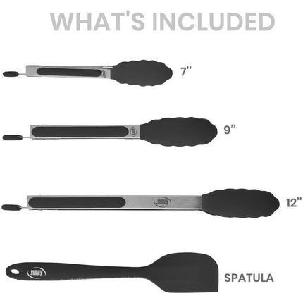Kitchen Tong Set – Silicone Tip & Stainless Steel Cooking Tongs