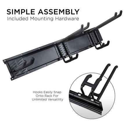8 Piece Garage Tool Organizer Wall Mounted Metal Rack Broom Mop Rake Holder
