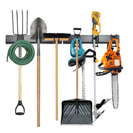 8 Piece Garage Tool Organizer Wall Mounted Metal Rack Broom Mop Rake Holder
