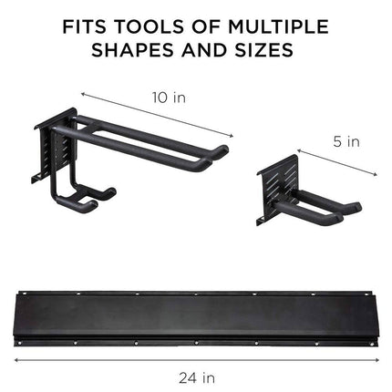 8 Piece Garage Tool Organizer Wall Mounted Metal Rack Broom Mop Rake Holder