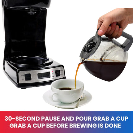 Programmable Coffee Maker, 12-Cup Capacity with Filter & Digital Controls