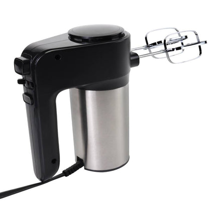 6-Speed Hand Mixer 250W Turbo Boost Black Silver Electric Kitchen Mixer