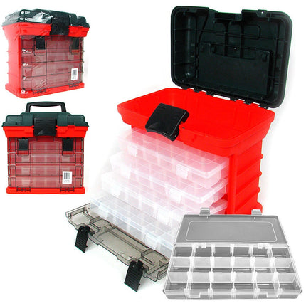 73-Compartment Durable Plastic Storage Tool Box – Organizer Case for Small Parts