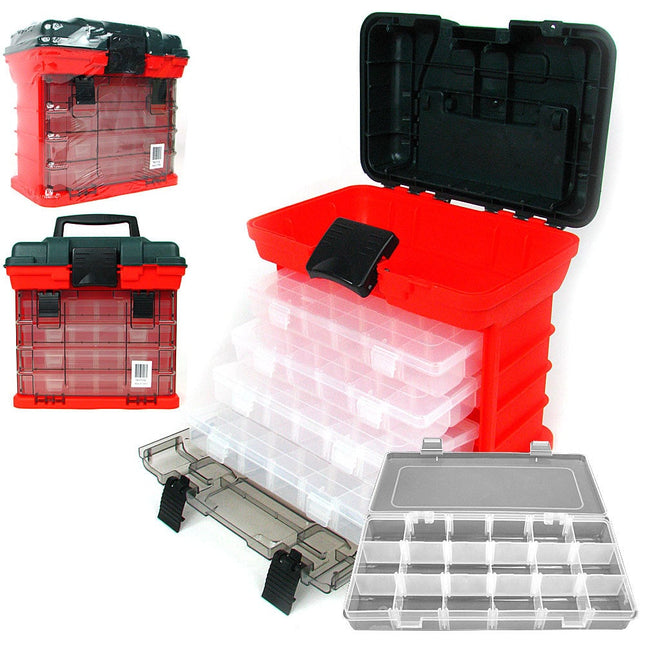73-Compartment Durable Plastic Storage Tool Box – Organizer Case for Small Parts