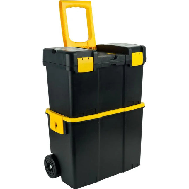 Portable Tool Box on Wheels – Stalwart Stackable 2-in-1 Storage Chest
