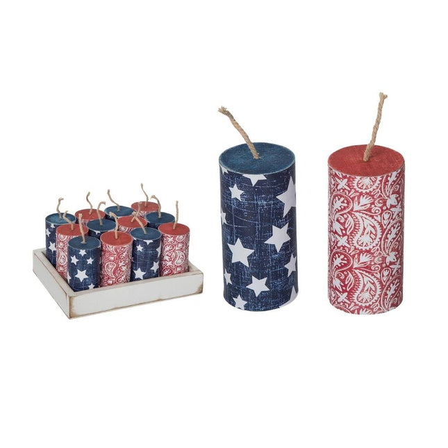 Patriotic MDF Firework Wall Decor Set of 12 Home Decoration Pieces