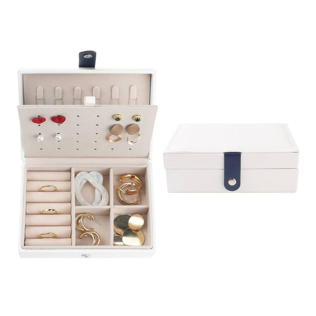 Small Portable PU Leather Travel Jewelry Box – Organizer & Storage Case