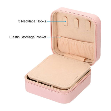 Travel Jewelry Case – Square Organizer Box with Mirror, Style 1