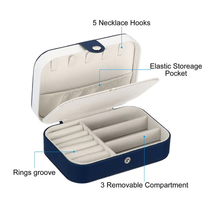 Mini Jewelry Storage Box for Travel – Double Layer Accessory Organizer
