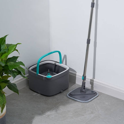 TrueClean Mop and Bucket System in Gray – Easy Floor Cleaning Set
