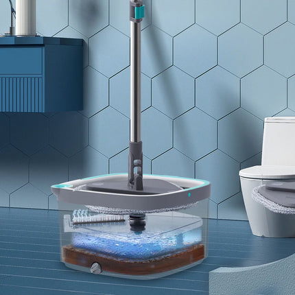 TrueClean Mop and Bucket System in Gray – Easy Floor Cleaning Set