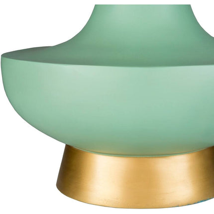 Turquoise Over Bronze Natural Shade Table Lamp for Elegant Home Décor