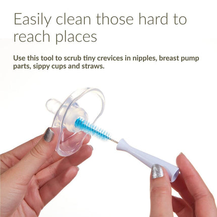 2-Pack Blue Twist Nipple Brushes – Gentle Cleaning for Bottles & Nipples
