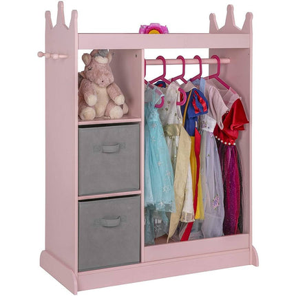 Kids Dress-Up Storage with Mirror & Bin – Costume Closet Armoire