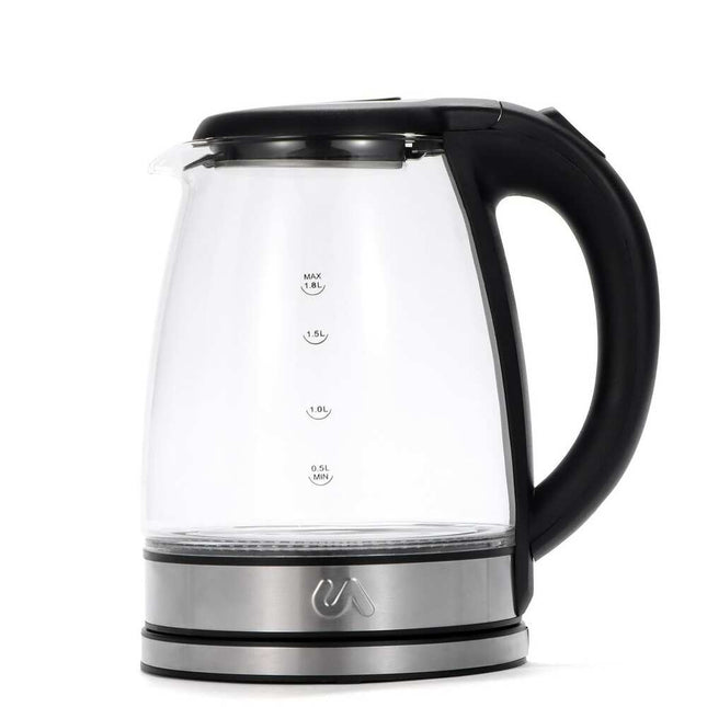 1.8L Glass & Stainless Steel Water Boiler – Electric Tea Kettle & Heater