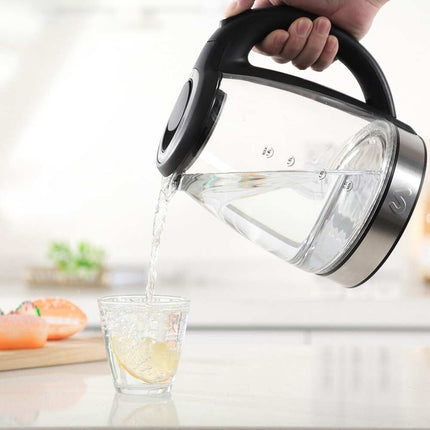 1.8L Glass & Stainless Steel Water Boiler – Electric Tea Kettle & Heater