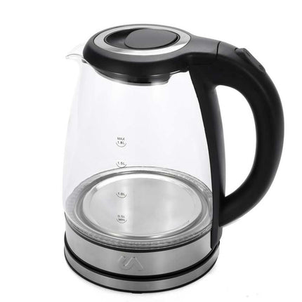 1.8L Glass & Stainless Steel Water Boiler – Electric Tea Kettle & Heater