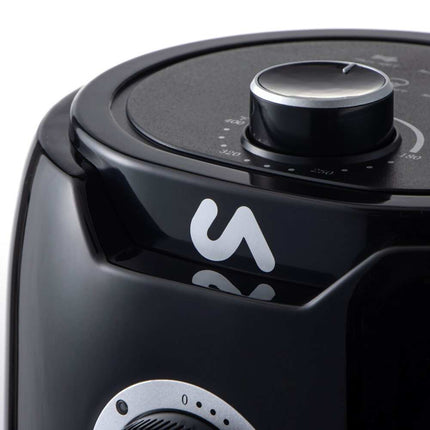 2Qt Mini Air Fryer Black Compact Oil-Free Digital Cooker for Home Kitchen