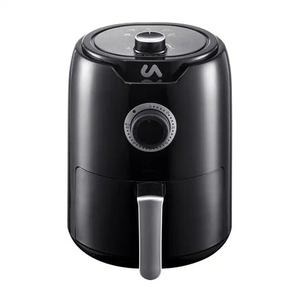 2Qt Mini Air Fryer Black Compact Oil-Free Digital Cooker for Home Kitchen