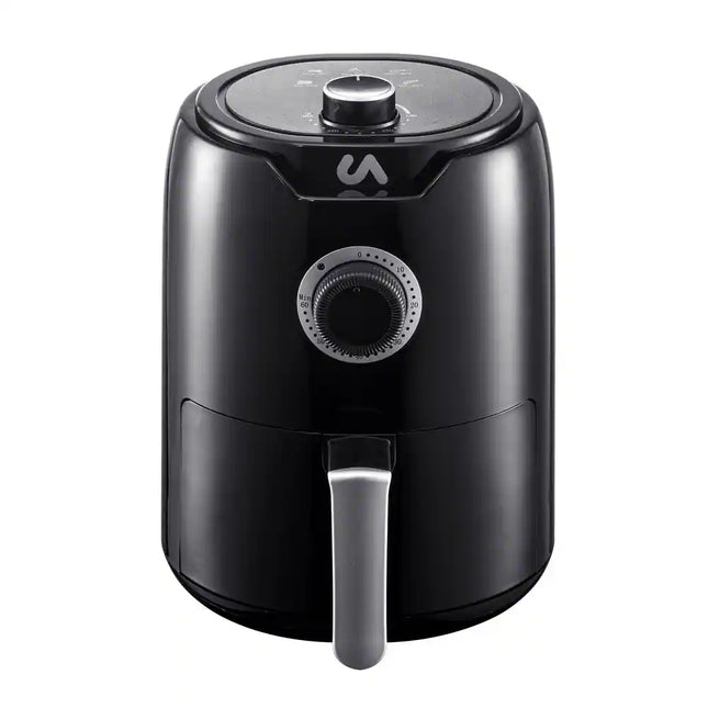 2Qt Mini Air Fryer Black Compact Oil-Free Digital Cooker for Home Kitchen