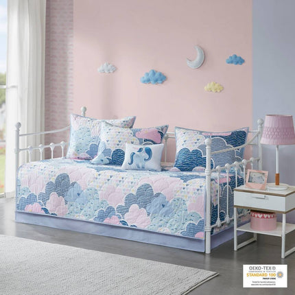 6-Piece Cotton Reversible Daybed Set – Cloud Design Bedding Set