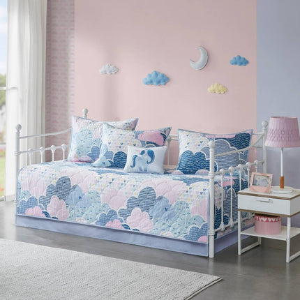 6-Piece Cotton Reversible Daybed Set – Cloud Design Bedding Set