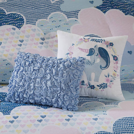 Kids Cloud Blue Cotton Printed Comforter Set Soft Cozy Bedding for Children