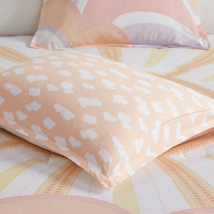 Kids Dawn Yellow Coral Sunshine Printed Reversible Comforter Set Bedding