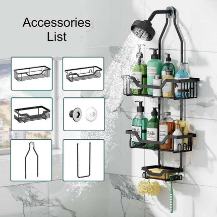 KD Rust Resistant Steel Shower Caddy 11.81x4.92x26.38 Inch Bathroom Storage Organizer