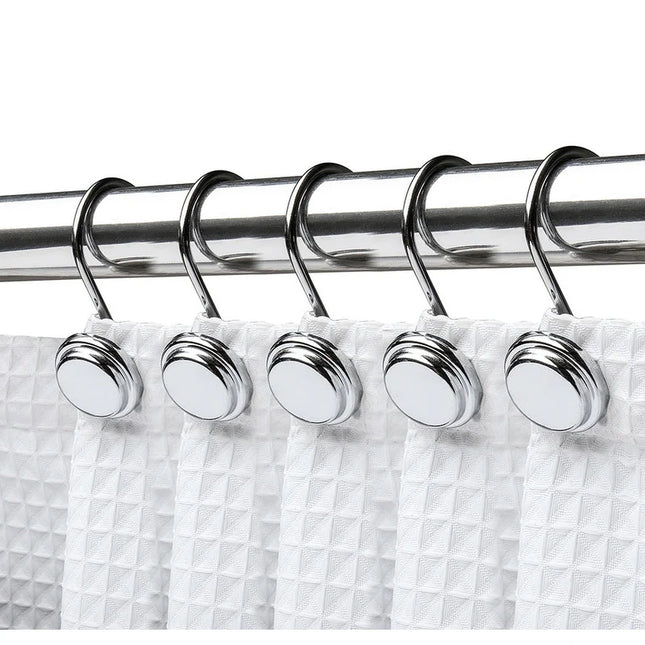 Rust Resistant Metal Shower Curtain Rings Set of 12 for Bathroom Use