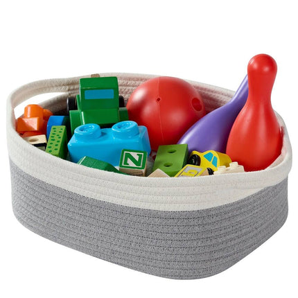 Large Storage Basket for Blankets Toys with Handles Round Rectangle Design