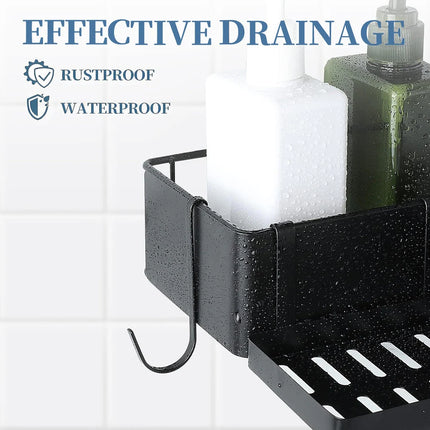 2 Pack Shower Caddy Set Drill-Free Adhesive Stainless Steel Rack