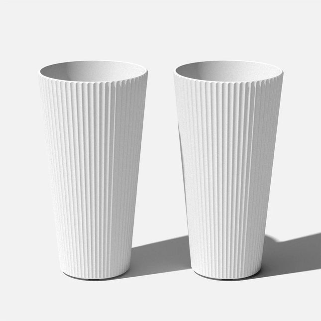 Demi Series 26" Tall Plastic-Stone Planter Modern Outdoor Indoor Plant Pot