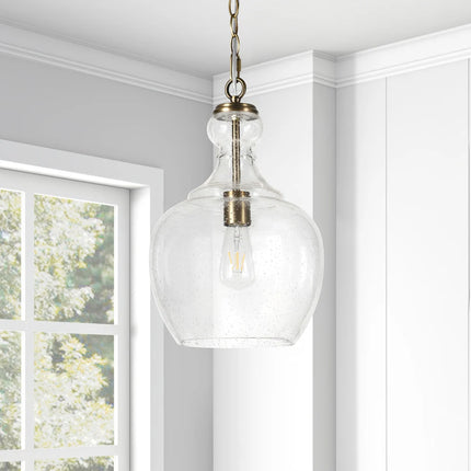 Verona 11" Wide Pendant Light – Glass Shade, Modern Design
