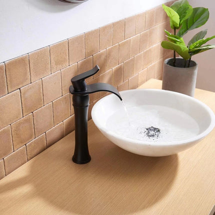 Commercial Black Waterfall Bathroom Sink Vessel Faucet Modern Design