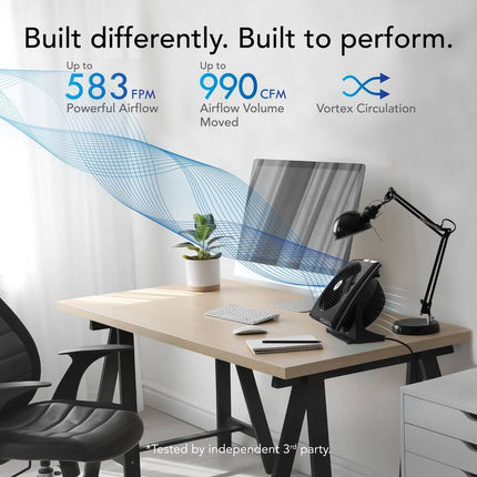 573T Whole Room Air Circulator Fan Pivoting Head Black Powerful Cooling