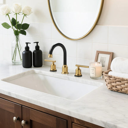 8 Inch Widespread Double Handle Bathroom Faucet with Drain Kit Chrome