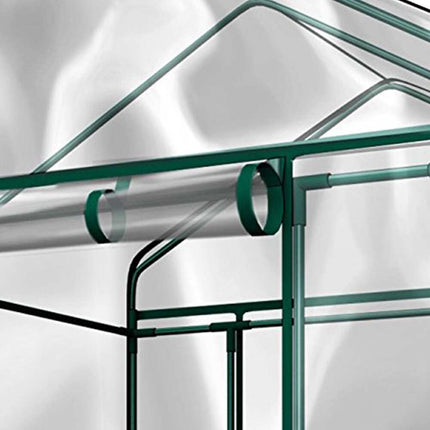 Walk-In Greenhouse with 8 Shelves PVC Cover Indoor Outdoor Plant Growing 56.3x56.3x76.7