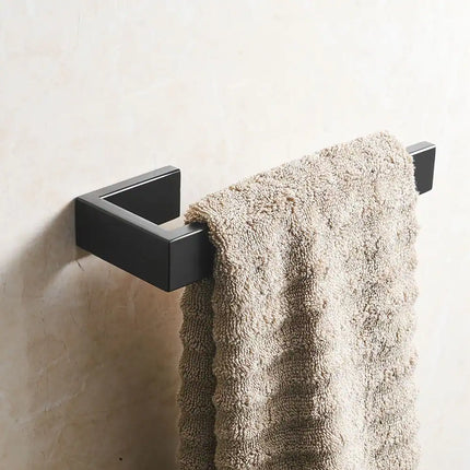 Modern Matte Black Wall Mount Bathroom Towel Bar 8.26 Inch Compact Rack