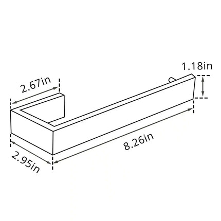 Modern Matte Black Wall Mount Bathroom Towel Bar 8.26 Inch Compact Rack