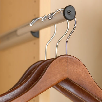 8-Piece Wooden Suit Hanger Set – Chrome Hook, Brown Finish
