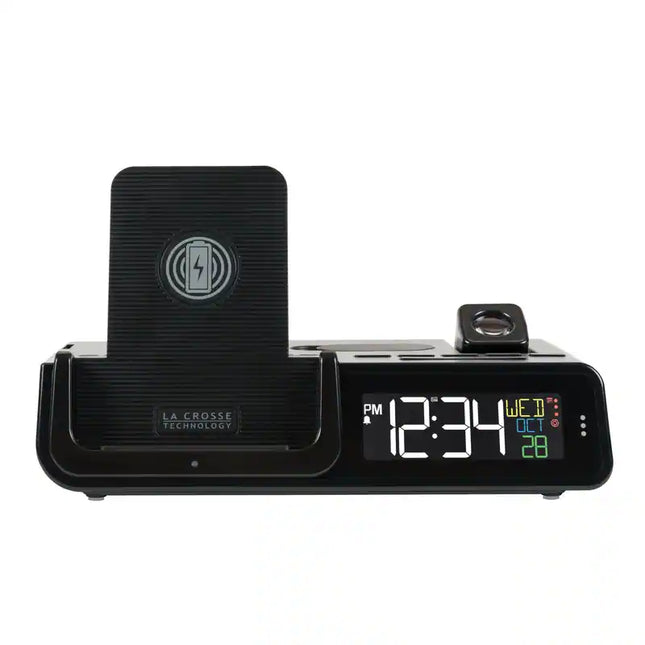 Wattz 2.0 10W Wireless Charger Alarm Clock with Projection & Docking Station