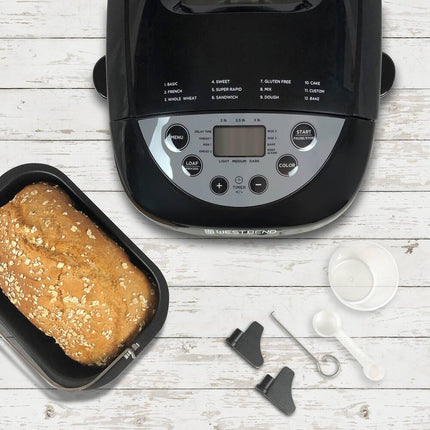 Hi-Rise Bread Maker, 12 Preset Digital Controls, 3-Lb Capacity, Automatic Bread Machine